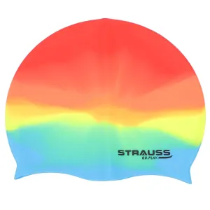 Strauss Swimming Cap | Keeps Hair Clean with Ear Protector | Suitable for Long and Short Hair | Swimming Head Cap with Breathable Fabric | Waterproof Swim Cap for Adult, Woman and Men,(Mix Color)