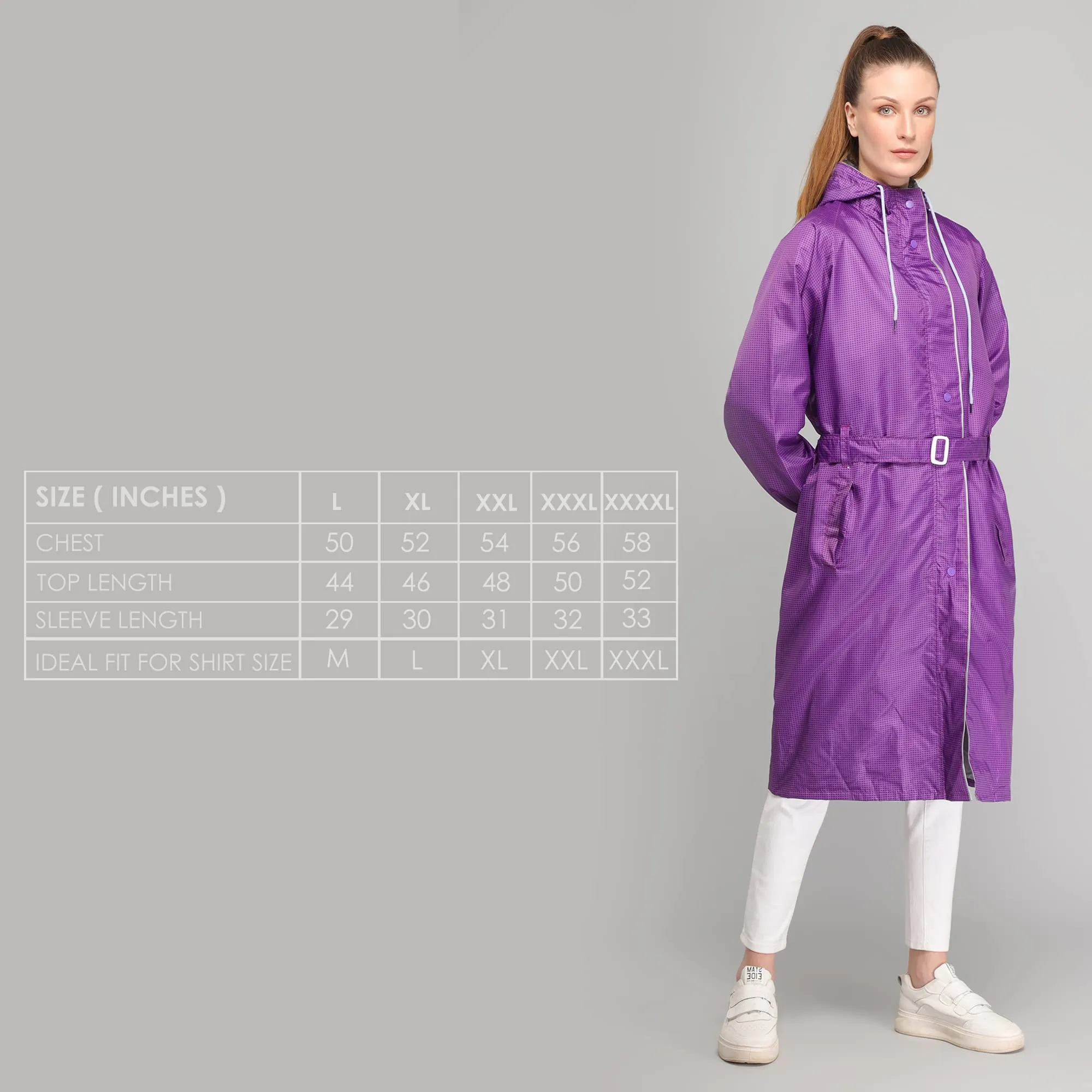 THE CLOWNFISH Raincoats for Women Waterproof Reversible Double Layer. Brilliant Pro Series (Purple, XXXX-Large)