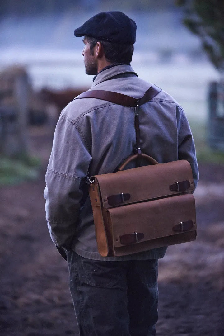 Urba briefcase messenger oiled light brown