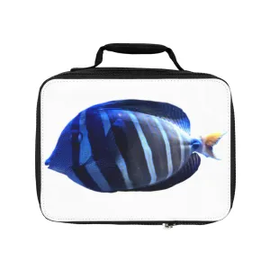 White and Blue Striped Fish Lunch Bag