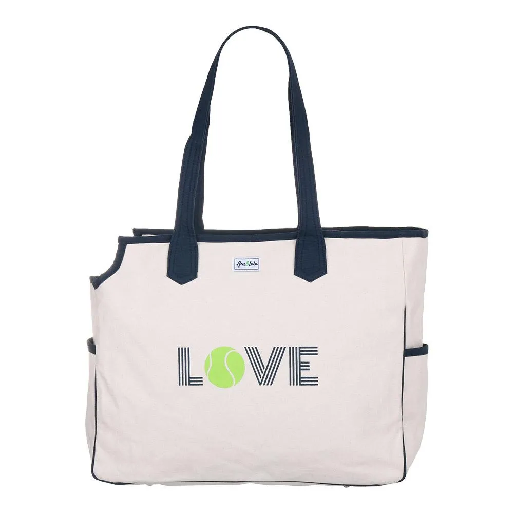 Women's Love All Green Love Tennis Court Bag Cream