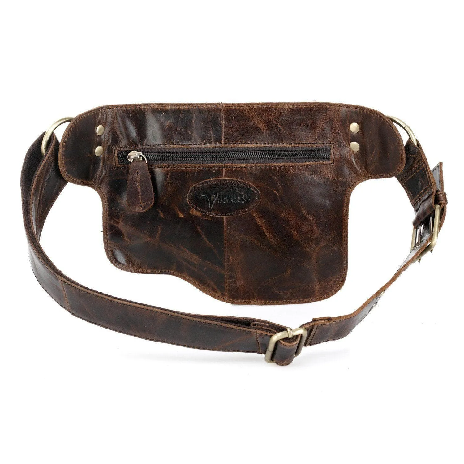 Yvette Leather  Leather Waist Purse Fanny Pack (Y-Brown)